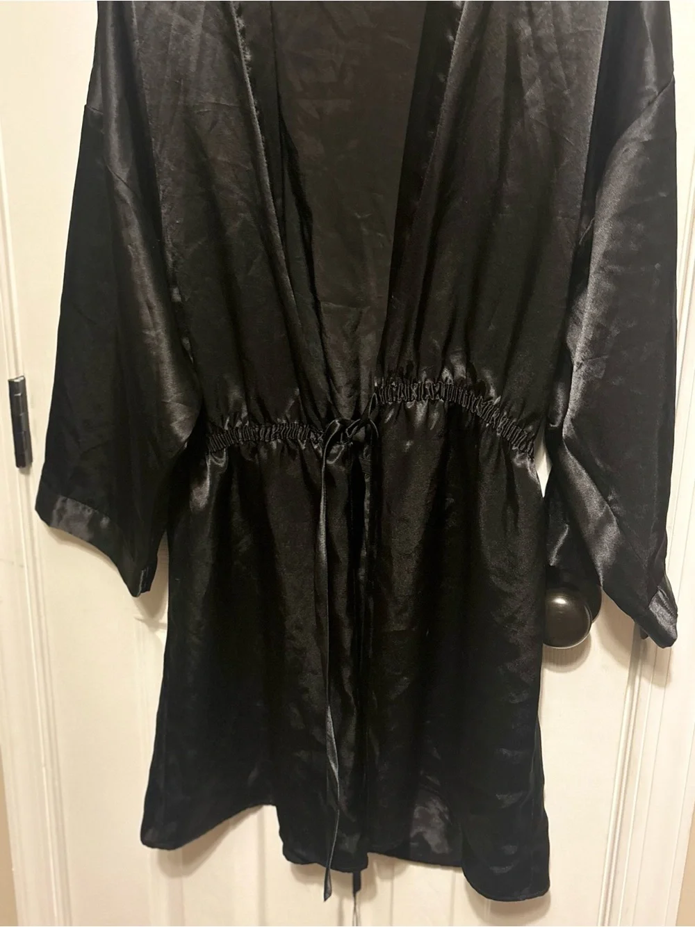 Vintage Victoria's Secret Black Satin Robe